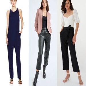 NEW Aritzia Sleeveless Romper Tie Front Pant Crop Power blazer Size 0|00